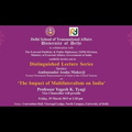Distinguished Lecture Series, University of Delhi - The Impact of Multilateralism on India