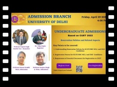Webinar on Undergraduate Admissions based on CUET 2022-Reservation Policies and Related Aspects