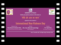 'गाँधी और आज का भारत' Lecture on the occasion of International Non-Violence Day at Delhi University